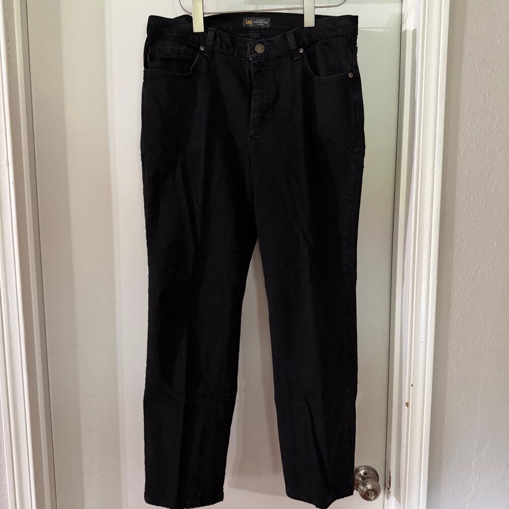 Lee Black Relaxed Fit Straight Leg Jeans | 14 Short | Mid Rise | Classic